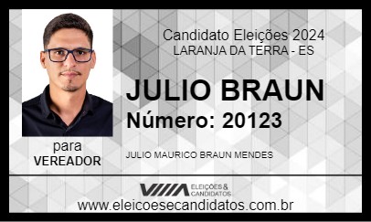 Candidato JULIO BRAUN 2024 - LARANJA DA TERRA - Eleições