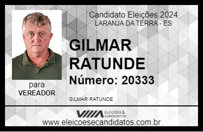 Candidato GILMAR RATUNDE 2024 - LARANJA DA TERRA - Eleições