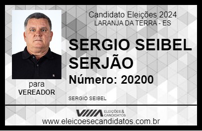 Candidato SERGIO SEIBEL SERJÃO 2024 - LARANJA DA TERRA - Eleições