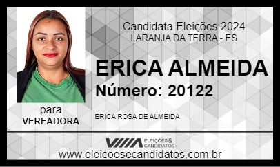 Candidato ERICA ALMEIDA 2024 - LARANJA DA TERRA - Eleições