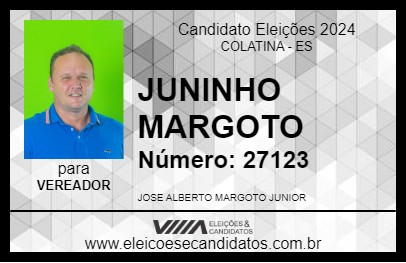 Candidato JUNINHO MARGOTO 2024 - COLATINA - Eleições