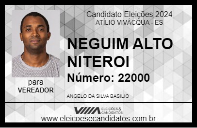 Candidato NEGUIM ALTO NITEROI 2024 - ATÍLIO VIVÁCQUA - Eleições