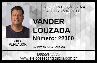 Candidato VANDER LOUZADA 2024 - ATÍLIO VIVÁCQUA - Eleições