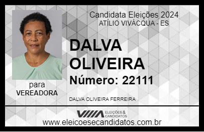 Candidato DALVA OLIVEIRA 2024 - ATÍLIO VIVÁCQUA - Eleições