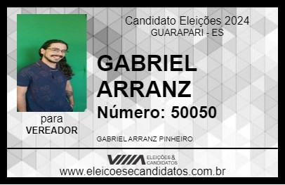 Candidato GABRIEL ARRANZ 2024 - GUARAPARI - Eleições