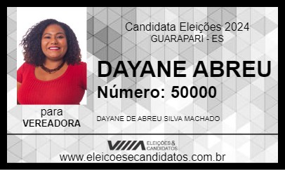 Candidato DAYANE ABREU 2024 - GUARAPARI - Eleições