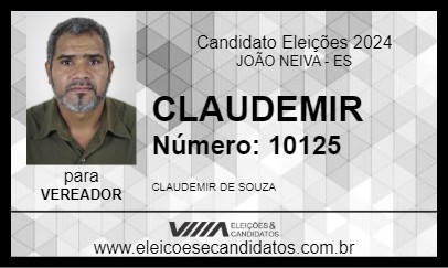 Candidato CLAUDEMIR 2024 - JOÃO NEIVA - Eleições