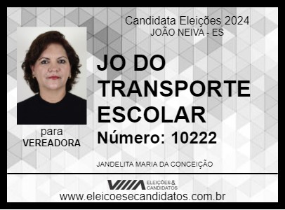 Candidato JO DO TRANSPORTE ESCOLAR 2024 - JOÃO NEIVA - Eleições