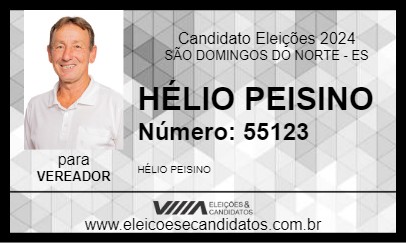 Candidato HÉLIO PEISINO 2024 - SÃO DOMINGOS DO NORTE - Eleições