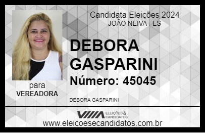 Candidato DEBORA GASPARINI 2024 - JOÃO NEIVA - Eleições