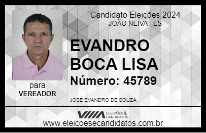 Candidato EVANDRO BOCA LISA 2024 - JOÃO NEIVA - Eleições