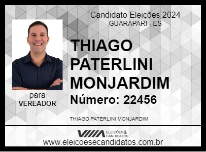 Candidato THIAGO PATERLINI MONJARDIM 2024 - GUARAPARI - Eleições