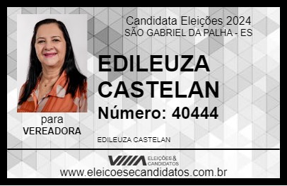 Candidato EDILEUZA CASTELAN 2024 - SÃO GABRIEL DA PALHA - Eleições