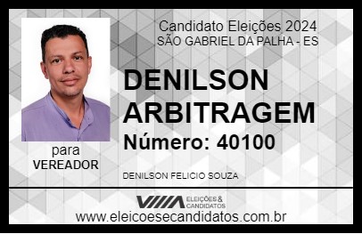 Candidato DENILSON ARBITRAGEM 2024 - SÃO GABRIEL DA PALHA - Eleições