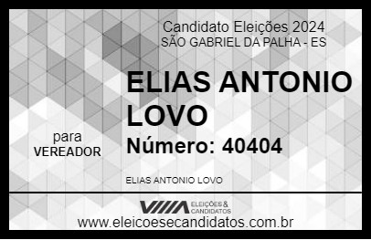 Candidato ELIAS ANTONIO LOVO 2024 - SÃO GABRIEL DA PALHA - Eleições