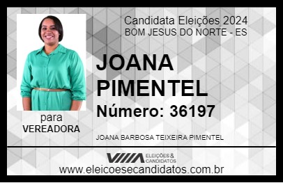 Candidato JOANA PIMENTEL 2024 - BOM JESUS DO NORTE - Eleições