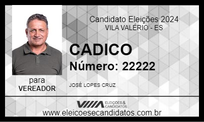 Candidato CADICO 2024 - VILA VALÉRIO - Eleições