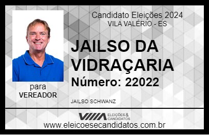 Candidato JAILSO DA VIDRAÇARIA 2024 - VILA VALÉRIO - Eleições