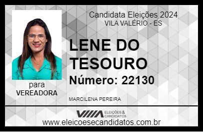 Candidato LENE DO TESOURO 2024 - VILA VALÉRIO - Eleições