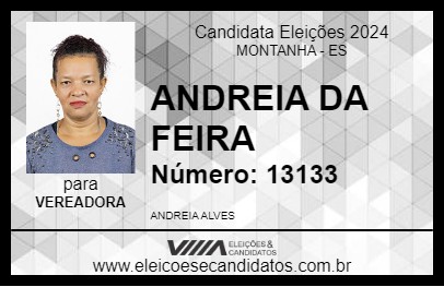 Candidato ANDREIA DA FEIRA 2024 - MONTANHA - Eleições