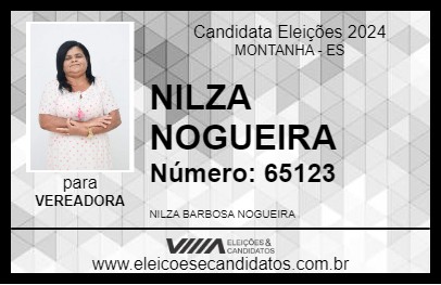 Candidato NILZA NOGUEIRA 2024 - MONTANHA - Eleições