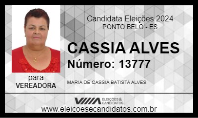 Candidato CASSIA ALVES 2024 - PONTO BELO - Eleições