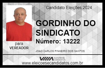 Candidato GORDINHO DO SINDICATO 2024 - PONTO BELO - Eleições