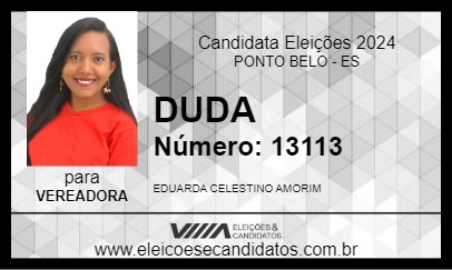 Candidato DUDA 2024 - PONTO BELO - Eleições