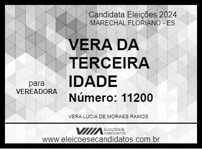 Candidato VERA DA TERCEIRA IDADE 2024 - MARECHAL FLORIANO - Eleições