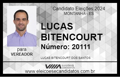 Candidato LUCAS BITENCOURT 2024 - MONTANHA - Eleições