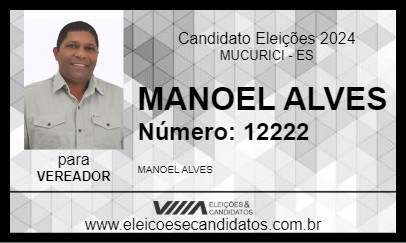 Candidato MANOEL ALVES 2024 - MUCURICI - Eleições