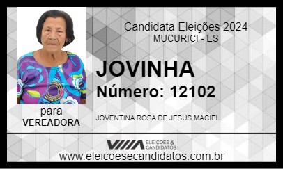 Candidato JOVINHA 2024 - MUCURICI - Eleições