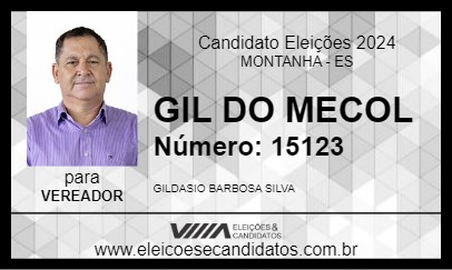 Candidato GIL DO MECOL 2024 - MONTANHA - Eleições