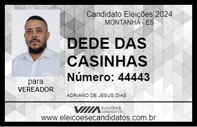 Candidato DEDE DAS CASINHAS 2024 - MONTANHA - Eleições