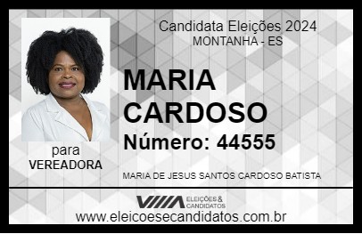 Candidato MARIA CARDOSO 2024 - MONTANHA - Eleições