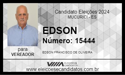 Candidato EDSON 2024 - MUCURICI - Eleições