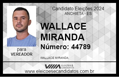 Candidato WALLACE MIRANDA 2024 - ANCHIETA - Eleições