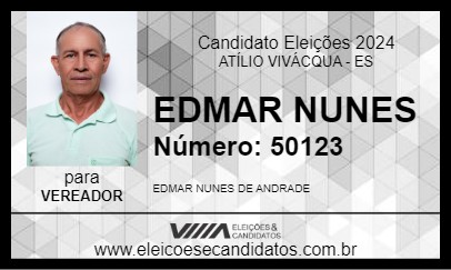 Candidato EDMAR NUNES 2024 - ATÍLIO VIVÁCQUA - Eleições