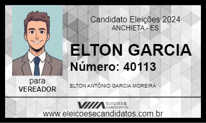 Candidato ELTON GARCIA 2024 - ANCHIETA - Eleições