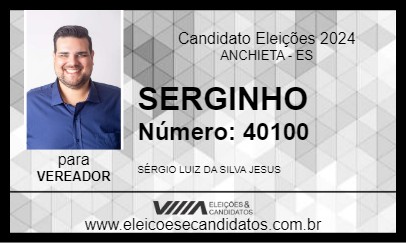 Candidato SERGINHO 2024 - ANCHIETA - Eleições