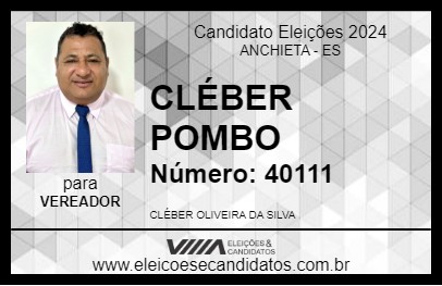 Candidato CLÉBER POMBO 2024 - ANCHIETA - Eleições