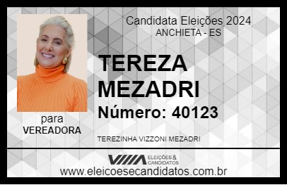 Candidato TEREZA MEZADRI 2024 - ANCHIETA - Eleições