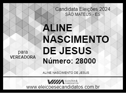 Candidato ALINE NASCIMENTO DE JESUS 2024 - SÃO MATEUS - Eleições