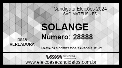 Candidato SOLANGE 2024 - SÃO MATEUS - Eleições