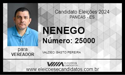 Candidato NENEGO 2024 - PANCAS - Eleições