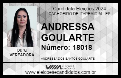 Candidato ANDRESSA GOULARTE 2024 - CACHOEIRO DE ITAPEMIRIM - Eleições