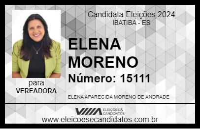 Candidato ELENA MORENO 2024 - IBATIBA - Eleições