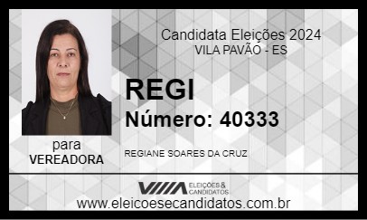 Candidato REGI 2024 - VILA PAVÃO - Eleições