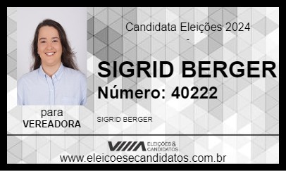 Candidato SIGRID BERGER 2024 - VILA PAVÃO - Eleições