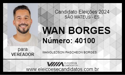 Candidato WAN BORGES 2024 - SÃO MATEUS - Eleições